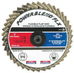 Jet 502073 - 3" Z60 POWERBLEND FLX Roll-on Flap Disc - Type R Mount