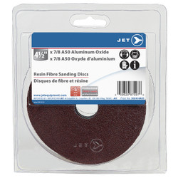 Jet 414A05 - 4-1/2 x 7/8 A50 Aluminum Oxide Resin Fibre Sanding Disc - Clamshell Package