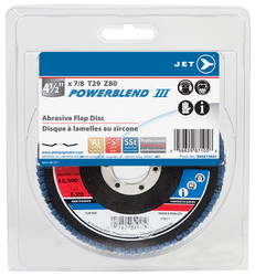 Jet 217A01 - 4-1/2 x 7/8 Z80 POWERBLEND T29 Zirconia Flap Disc - Clamshell Package