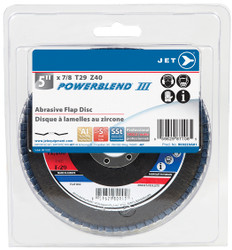 Jet 223A01 - 5 x 7/8 Z40 POWERBLEND T29 Zirconia Flap Disc - Clamshell Package