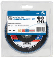 Jet 227A01 - 5 x 7/8 Z80 POWERBLEND T29 Zirconia Flap Disc - Clamshell Package