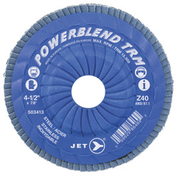 Jet 503415 - 4-1/2 x 7/8 Z60 POWERBLEND TRM T29 Trimmable Zirconia Flap Disc