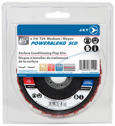 Jet 515A01 - 4-1/2 x 7/8 Medium POWERBLEND SCD T29 Surface Conditioning Flap Disc - Clamshell Package