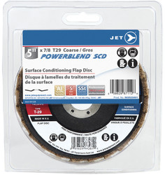 Jet 523A01 - 5 x 7/8 Coarse POWERBLEND SCD T29 Surface Conditioning Flap Disc - Clamshell Package