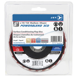 Jet 525A01 - 5 x 7/8 Medium POWERBLEND SCD T29 Surface Conditioning Flap Disc - Clamshell Package