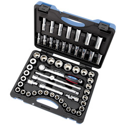 Jet 600341 - (SW1255C-6) 55 PC 1/2" DR S.A.E./Metric Socket Wrench Set - 6 Point