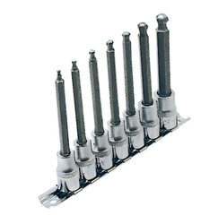 Jet 601804 - (LHSW3807) 7 PC 3/8" DR S.A.E. 4" Long Ball Nose Socket Set