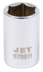 Jet 670502 - 1/4" DR x 4mm Regular Chrome Socket - 6 Point