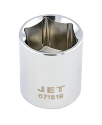 Jet 671506 - 3/8" DR x 6mm Regular Chrome Socket - 6 Point