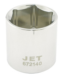 Jet 672114 - 1/2" DR x 7/16" Regular Chrome Socket - 6 Point