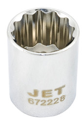 Jet 672228 - 1/2" DR x 7/8" Regular Chrome Socket - 12 Point