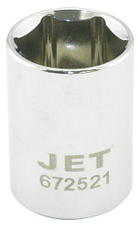 Jet 672513 - 1/2" DR x 13mm Regular Chrome Socket - 6 Point