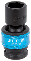 Jet 682322 - 1/2" DR x 11/16" Universal Regular Impact Socket - 6 Point