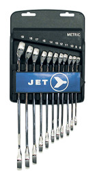 Jet 700182 - (LCWS-11M) 11 PC Long Metric Fully Polished Combination Wrench Set