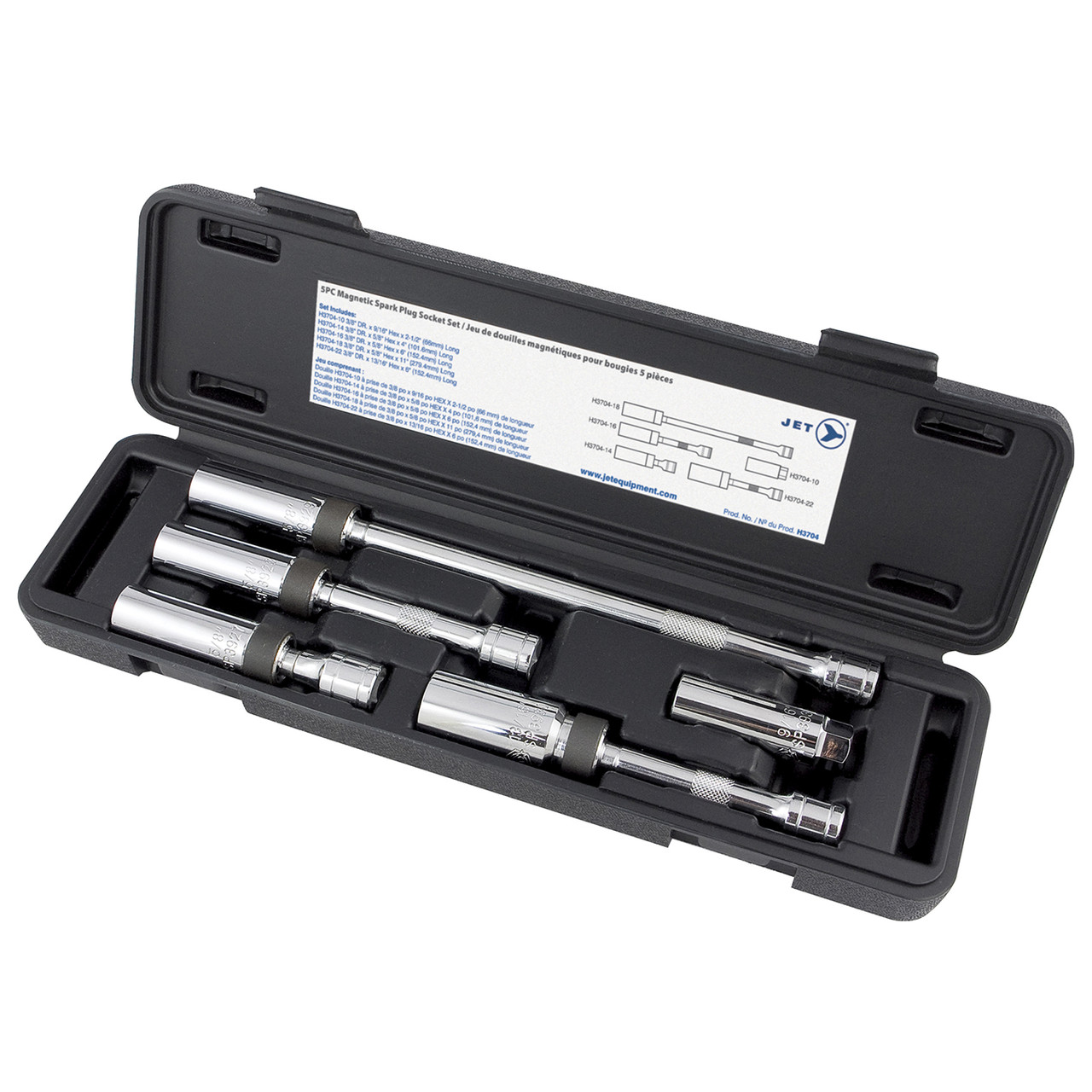 Jet TH3704 5 PC Magnetic Spark Plug Socket Kit Canucktools