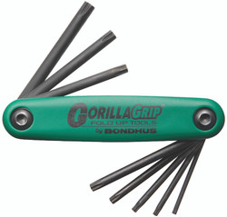 Bondhus 12634 - 8 Piece Torx Tip GorillaGrip Fold-up Tool - Sizes: T9-T40