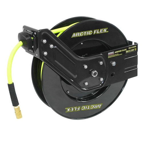 King Canada K-5038FRL - 50 ft x 3/8” Retractable air hose reel with hybrid  polymer air hose 