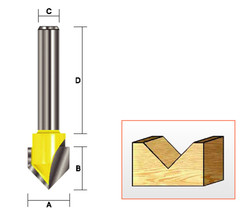 Kempston -   V Groove Bit, 1/2 x 1/2 x 90D - 201021