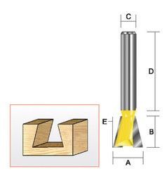 Kempston -   Dovetail Bit, 3/8" x 3/8" x 9D - 206011