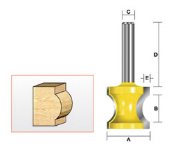 Kempston -   Convex Edging Bit, 13/16" X 1/4" - 329006