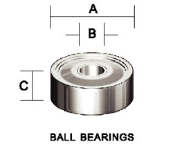 Kempston -   Ball Bearing, 3/8" x 3/16" x 1/8" - 706031