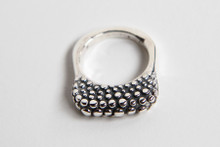 Sterling Silver Cast ring with Bubble Design- Size 7