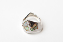 Sterling Silver with Opal and CZ's- Size 6