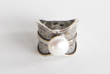 Sterling Silver Ring with Pearl- Size 7