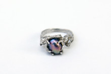 Beautiful Mabe Pearl set in a cast Sterling Silver Ring- Size 5.75