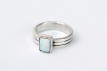 Sterling with Opal Ring- Size 7