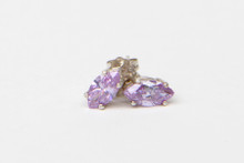 Sterling & Purple CZ Earrings