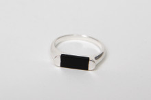 A Nice simple Sterling Silver and Black Onyx Ring