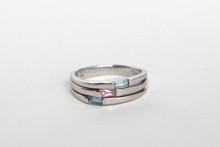 Sterling Silver with Blue and Pink Stone Ring