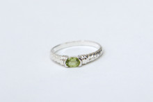 Sterling Silver with Synthetic Peridot Ring