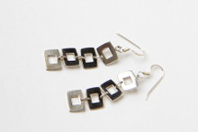 Sterling Silver Square Dangle Earrings