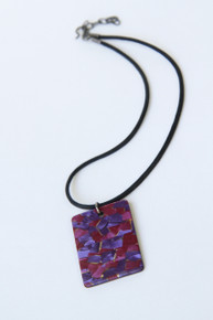 Pressed Laminated Mosaic Necklace on an Adjustable Cord