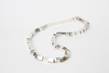 Sterling Silver Square Box Link Necklace