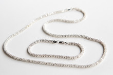 Sterling Tinsel Finish Necklace and Bracelet Set