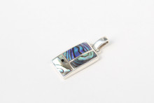 Sterling Silver with Channel Inlay Abalone Pendant