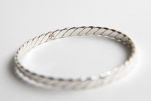 Sterling Twisted Flat Rope wire Bangle
