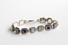 Sterling with Lapis, Turq, Mother of Pearl Bracelet