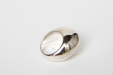 Sterling Silver Egg Shaped Sandcast Ring- Size 5.5