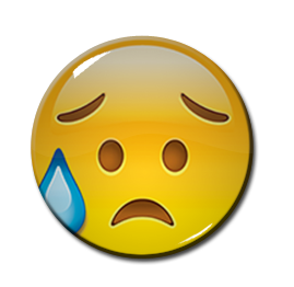 Worried Emoji 1.5" Pin