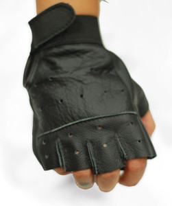 Fingerless Biker Leather Gloves