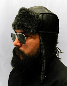 Fur Leather Aviator Hat