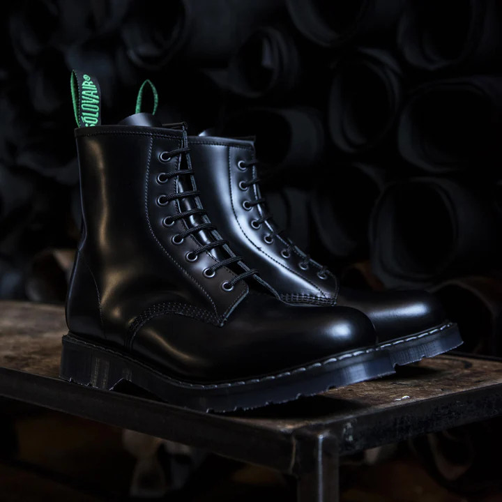 Solovair 8i Derby Hi-Shine Black Boots *Made in England* - Nuclear