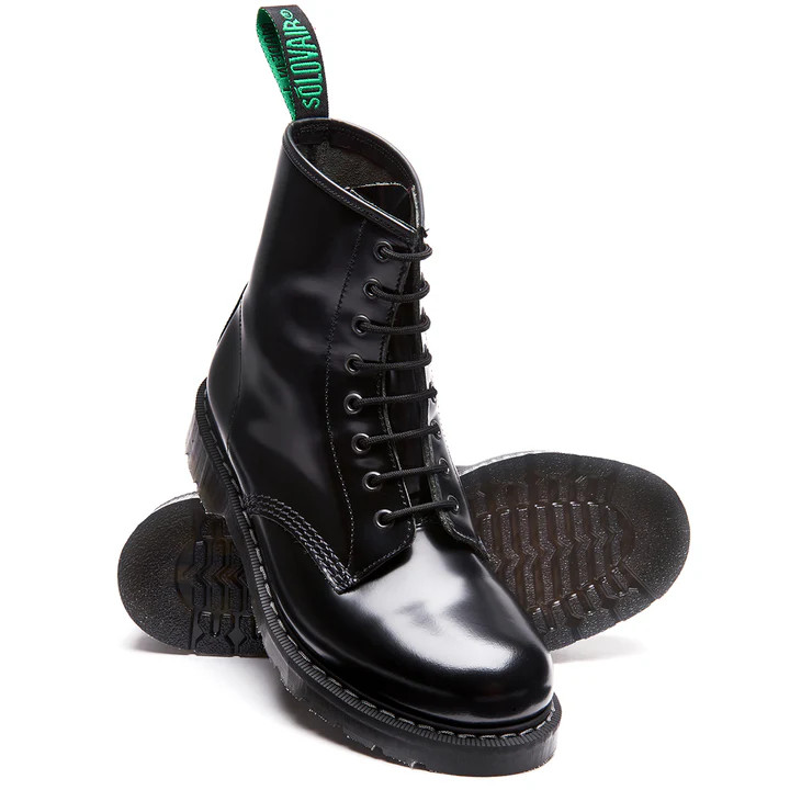 Solovair 8i Derby Hi-Shine Black Boots *Made in England* - Nuclear