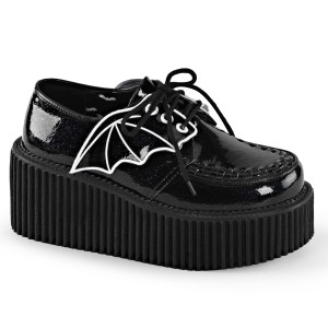 Women's Bat Wings 3" Sole Vinyl Creepers - Creeper-205