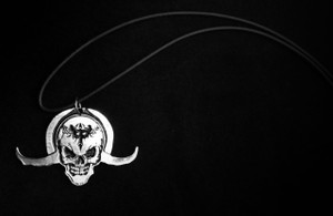 Horned Skull Metal Chain Pendant