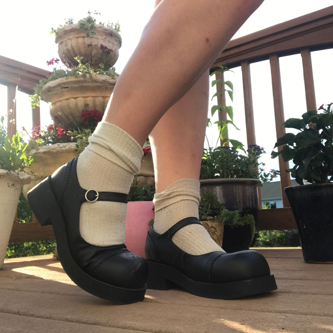 Women's Vegan Round Toe Mary Jane Shoes - Crux-07 - Nuclear Waste